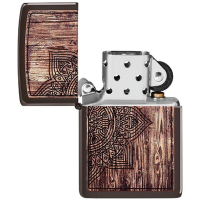 Zippo Lighter Wood Mandala